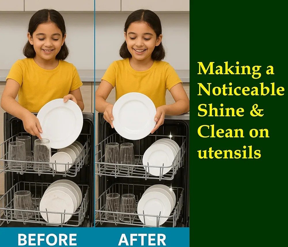 Before and after shine on utensils
